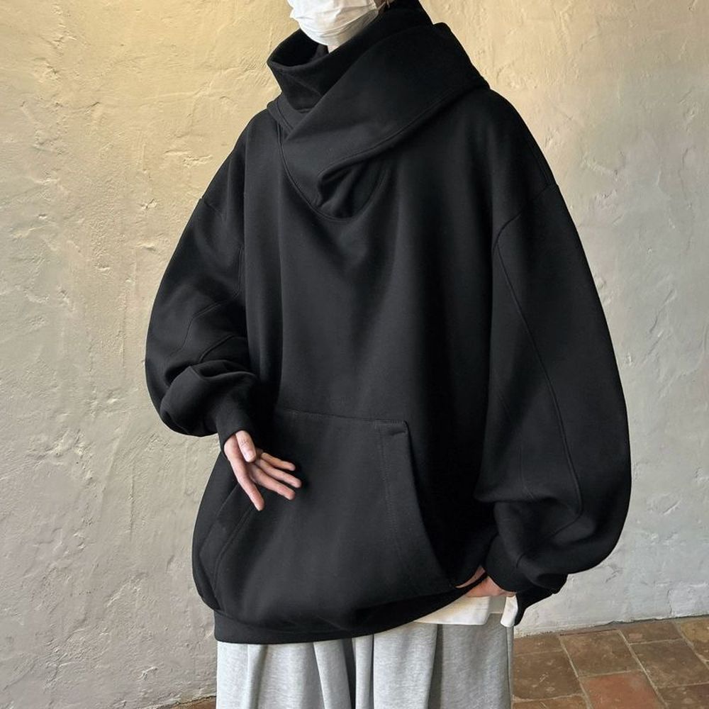 Men's Windproof Hoodie Turtleneck Sweatshirt